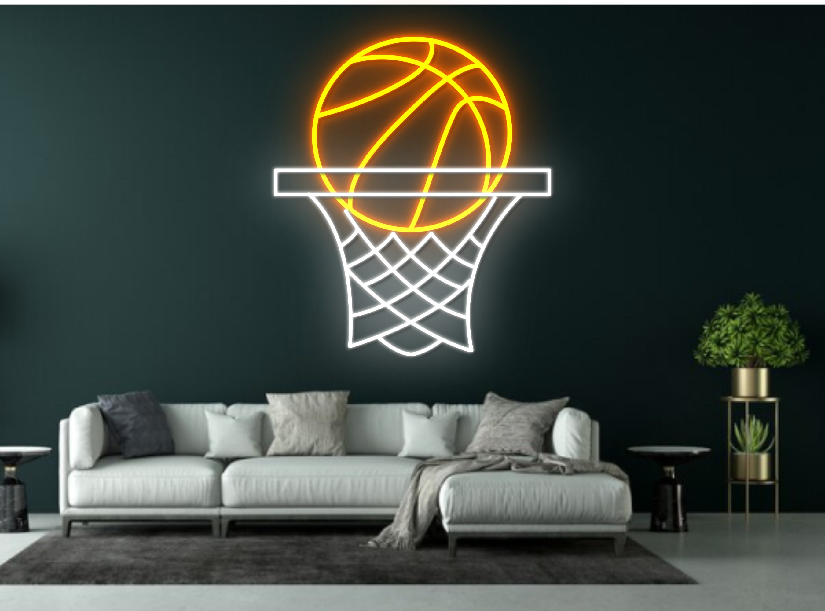 Backboard Basketball Ball Neon Sign Decor sign