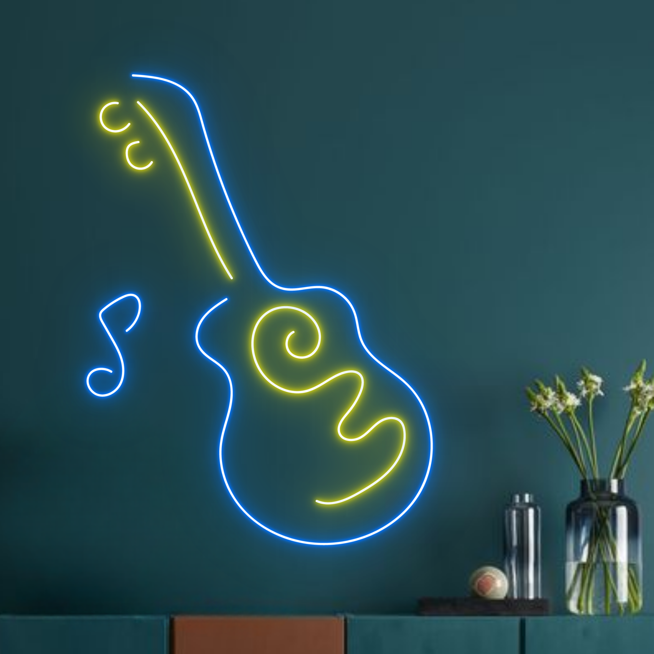 Guitar Neon Signs Music Studio Musical instrument Club Decor