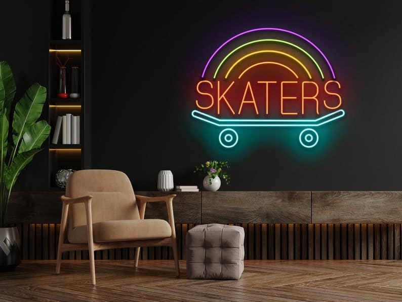 Skate Board Neon Signs Led Sign Wall Decor