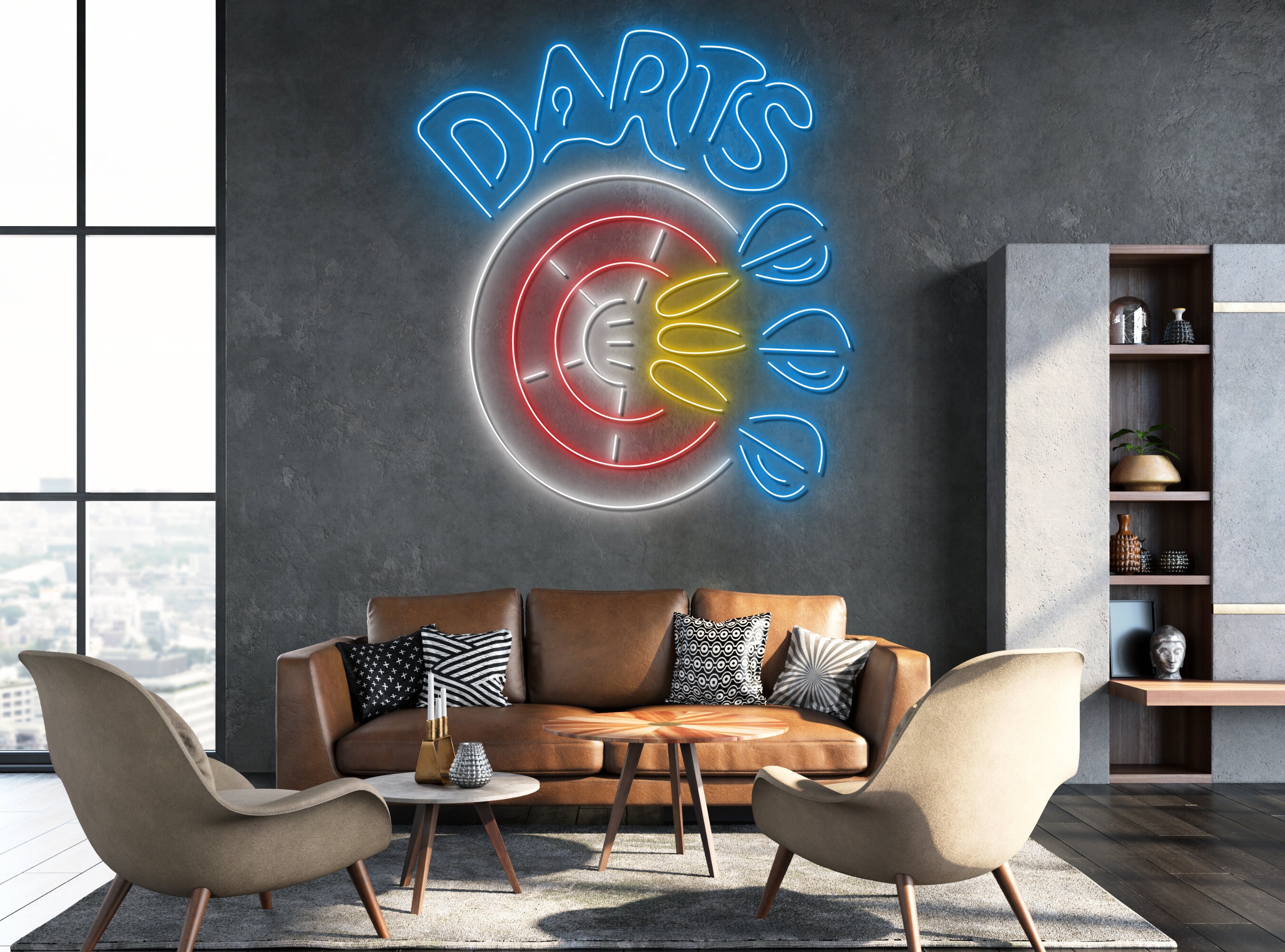 Target With Dart Neon Sign Wall Decoration Gift