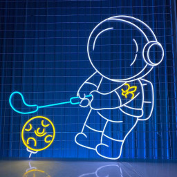 Astronaut Playing Golf Neon Sign Astronaut Golf Led Light