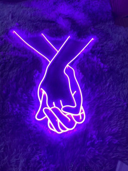 Hand In Hand Neon Sign Couple Wedding Long-lasting Decor