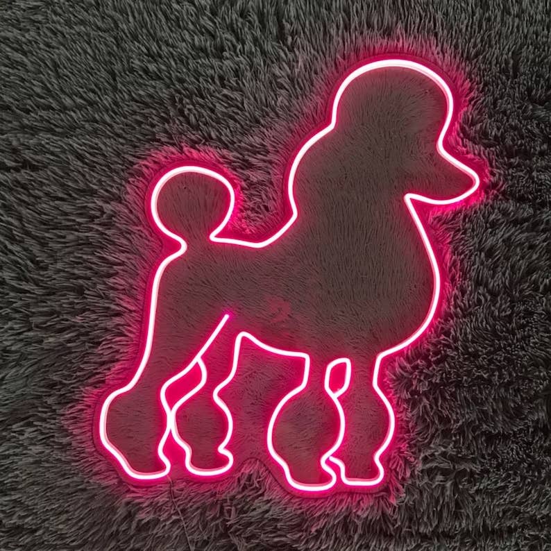 Poodle Dog Neon Sign Vet Pet Shop Salon Wall Decor