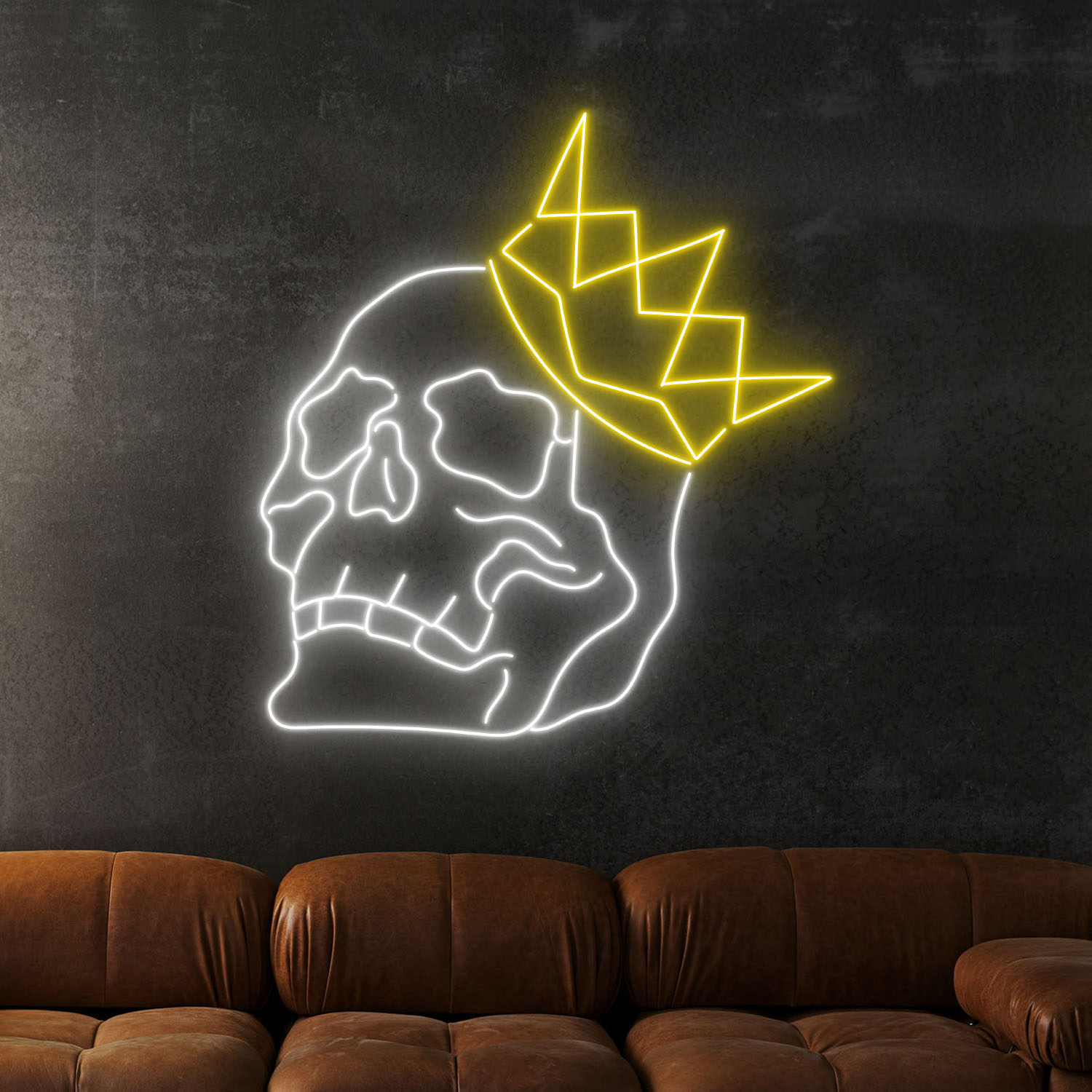 Skull With Crown Neon Sign Wall Art Decor