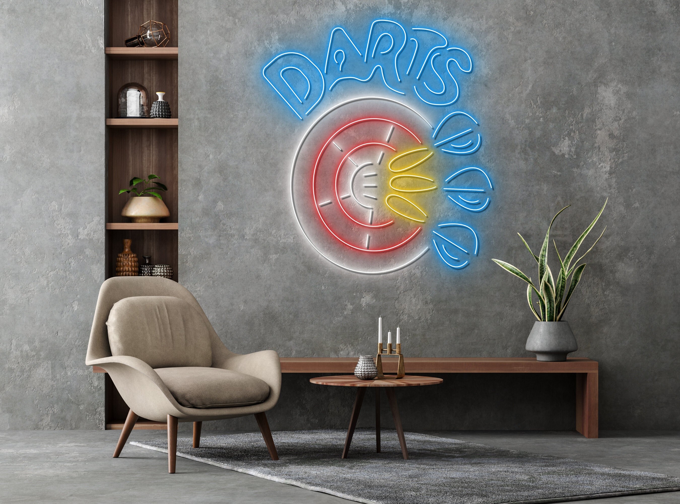 Target With Dart Neon Sign Wall Decoration Gift