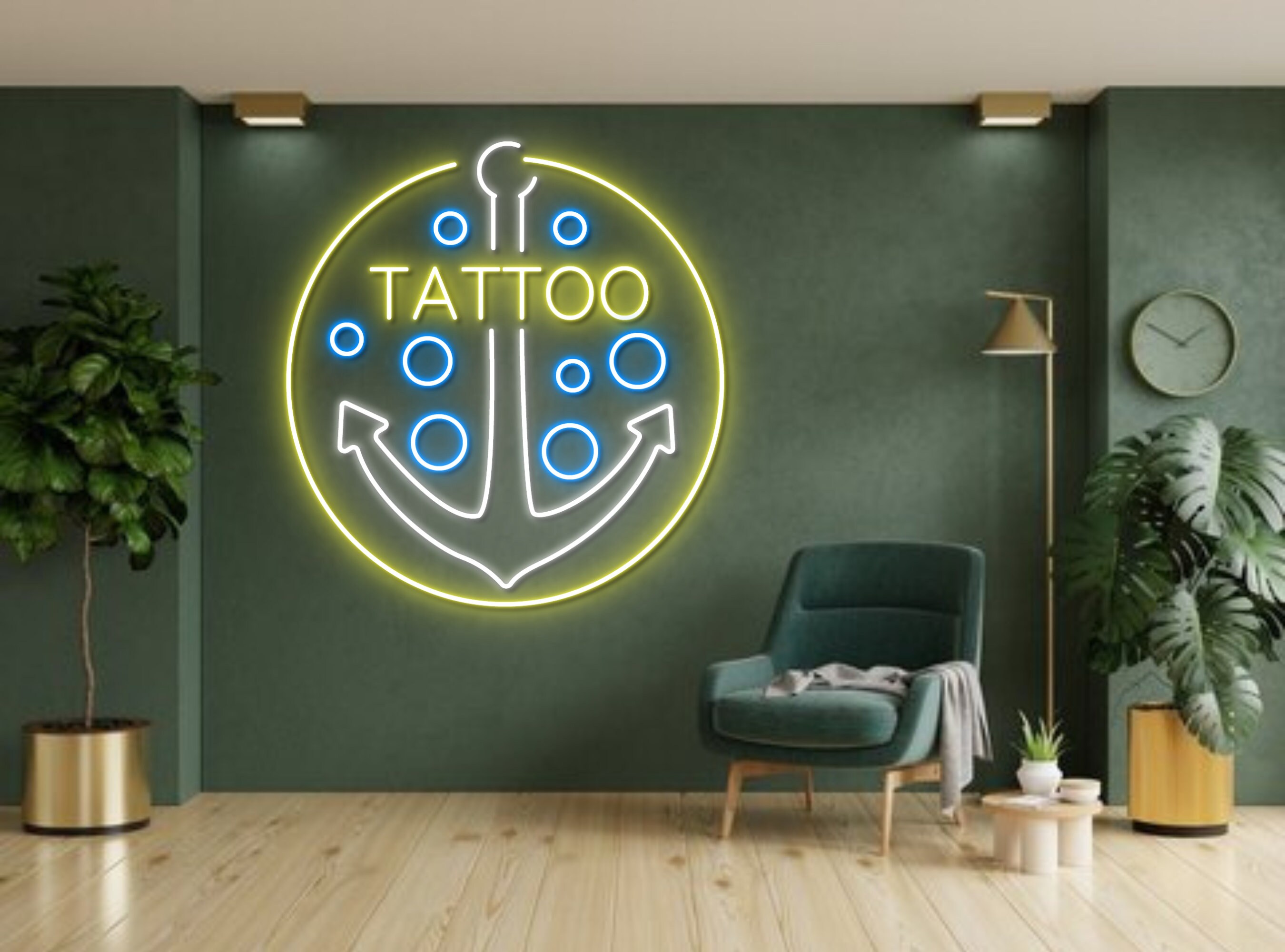 Tattoo Anchor Neon Sign Wall Decor