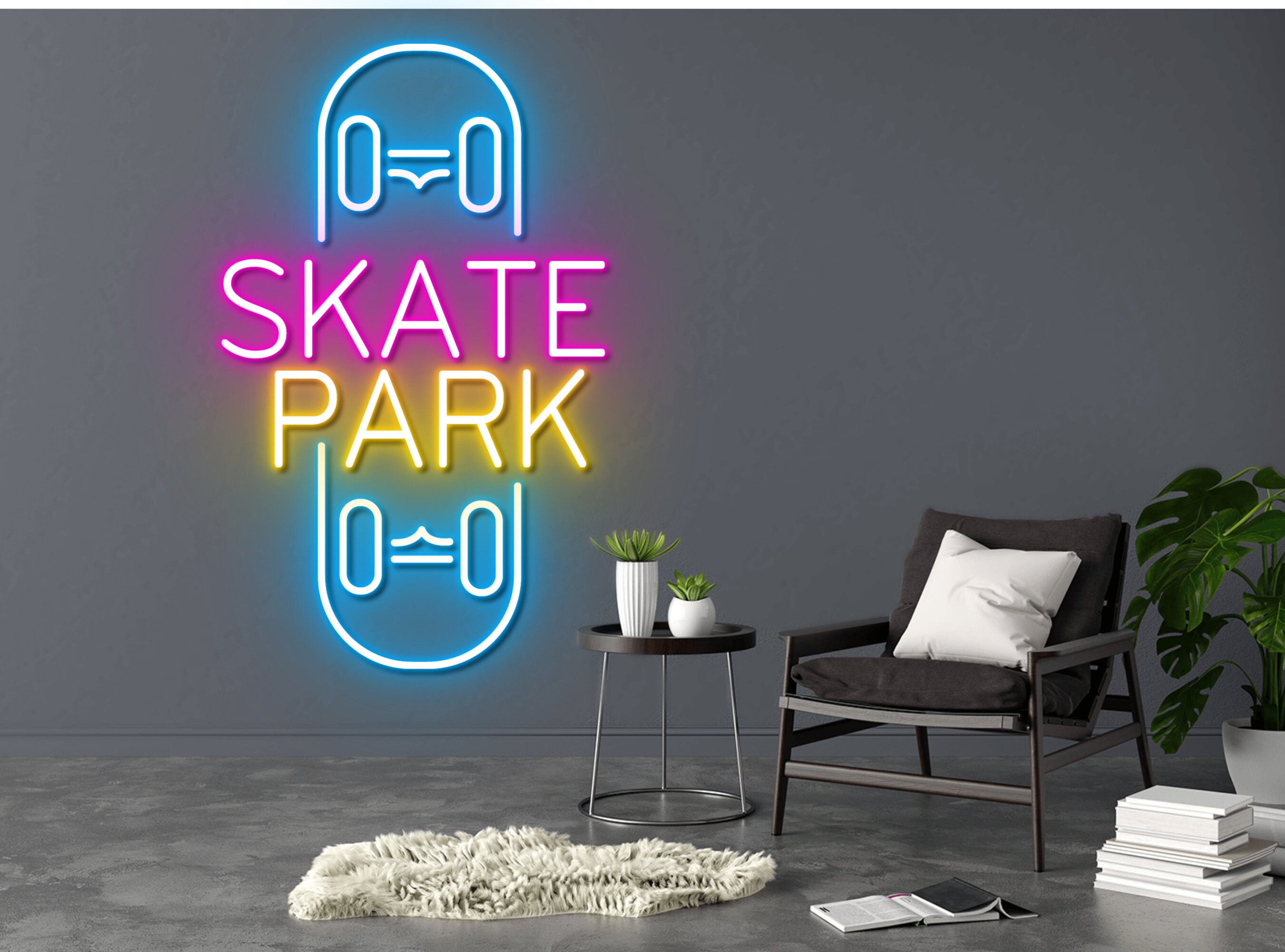 Skate Board Park Neon Sign