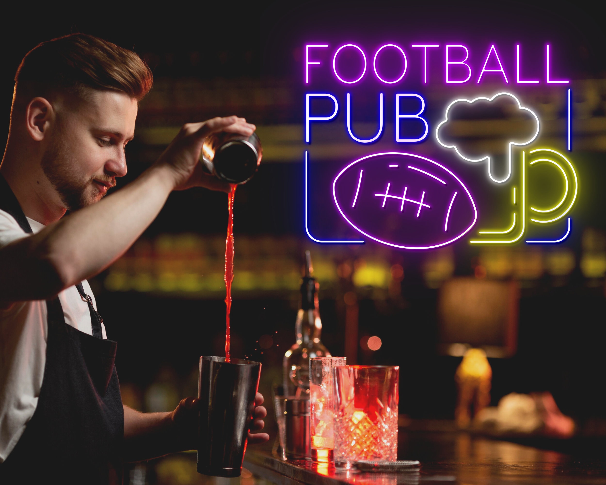 Football Pub Beer Party Pub Neon Signs Outside Decor