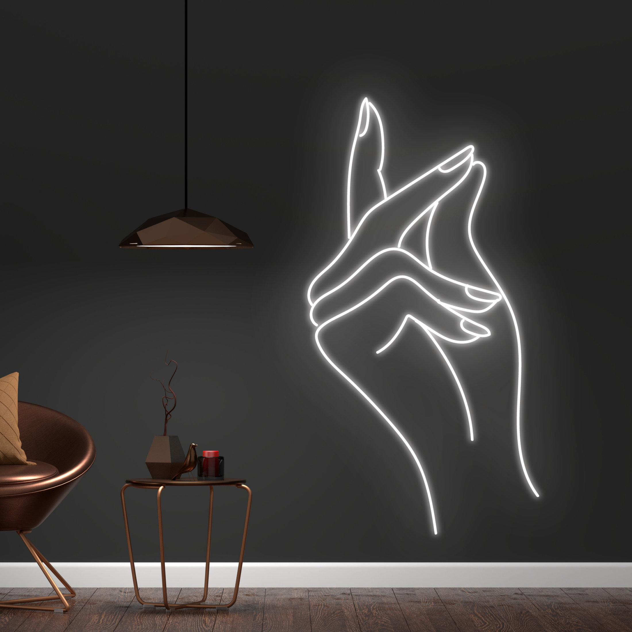 Hand Neon Sign Nails Salon Shop Wall Decor