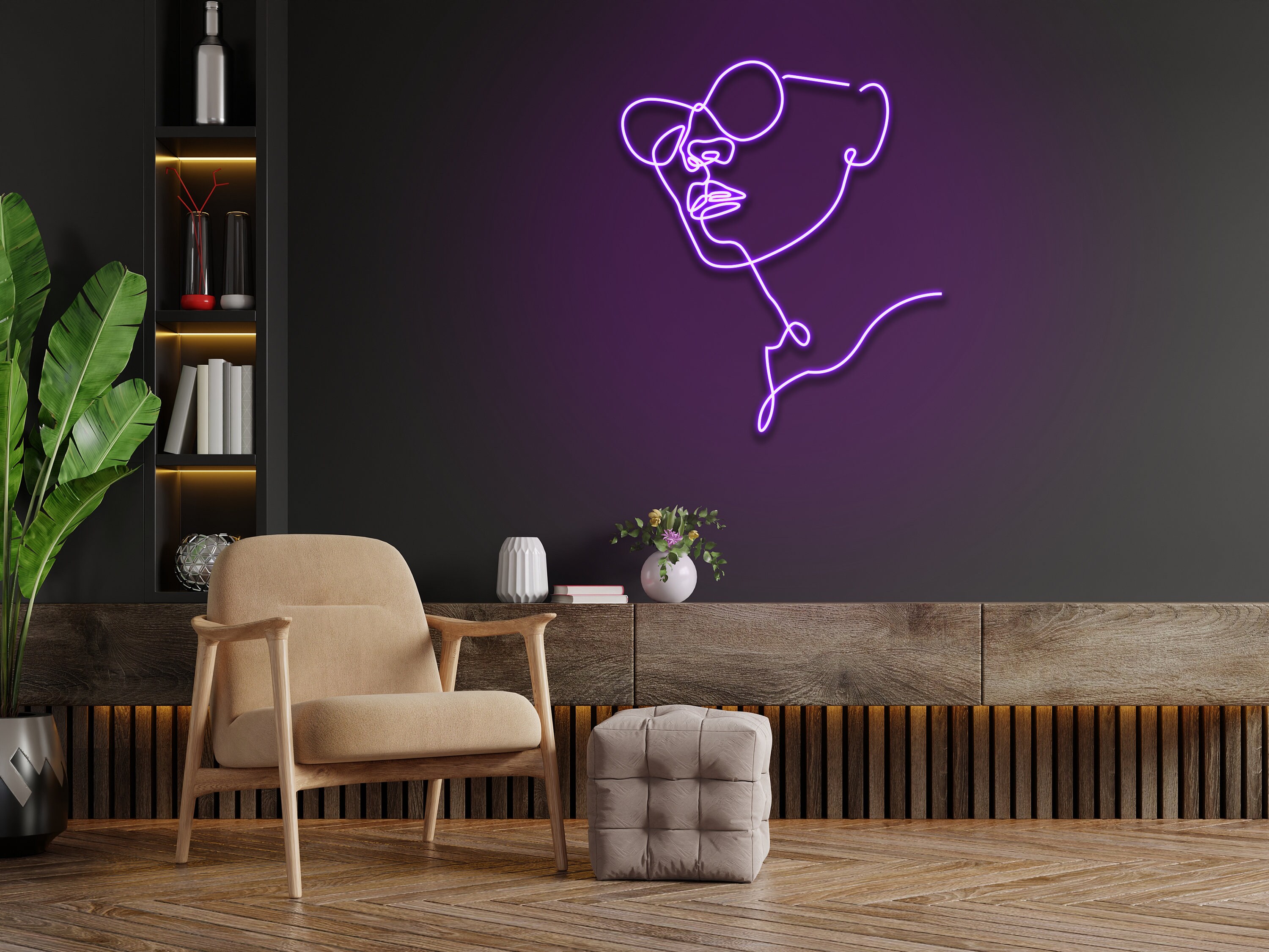 Girl With Sunglasses Neon Sign Custom Neon Sign