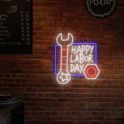 Happy Labor Day Neon Sign Wall Art Decor