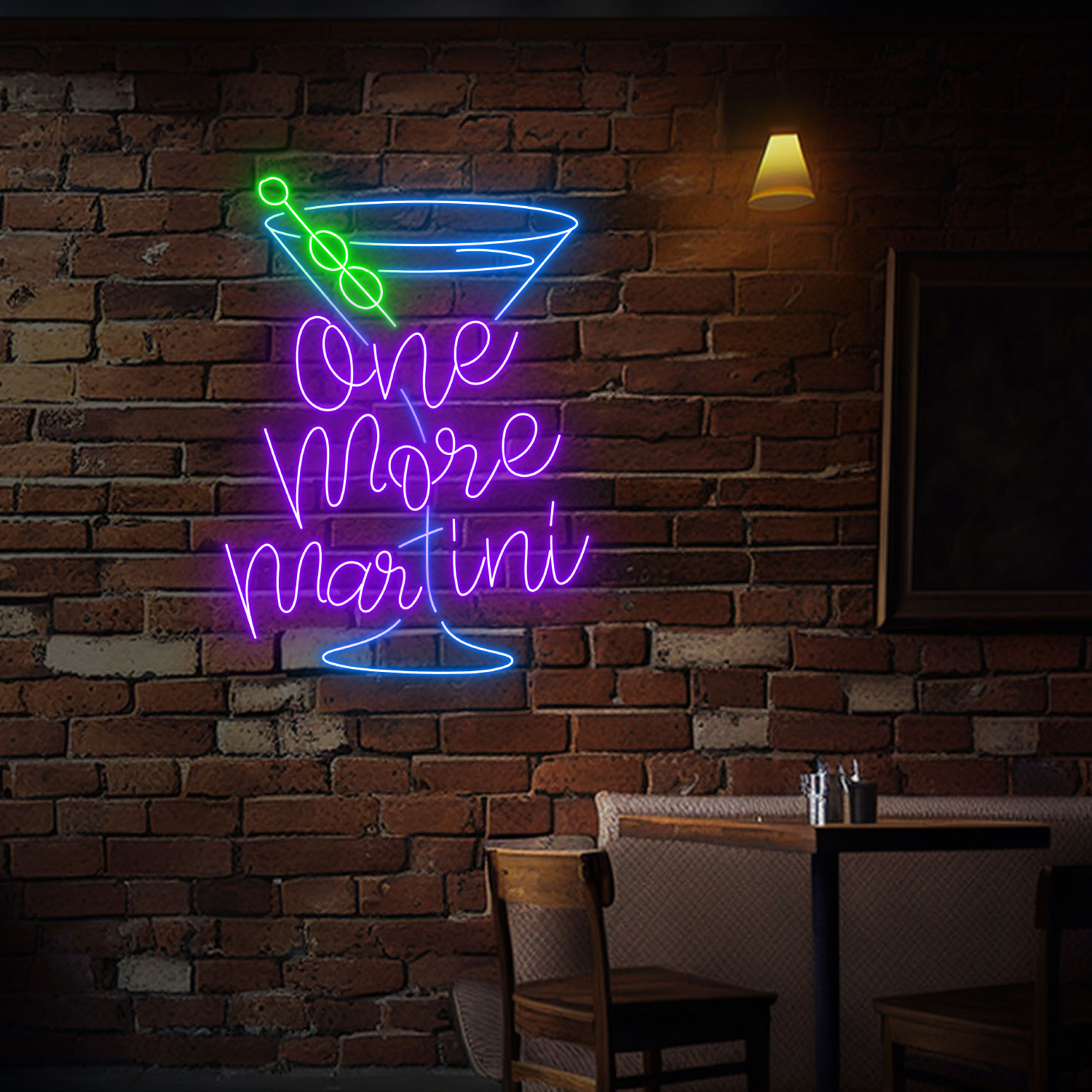 One More Martini Neon Sign Cocktails Bar Wall Decor