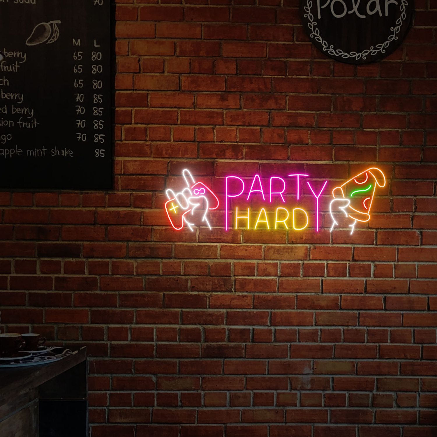 Eat Pizza And Play Video Game Neon Sign Party Hard Wall Art Decor