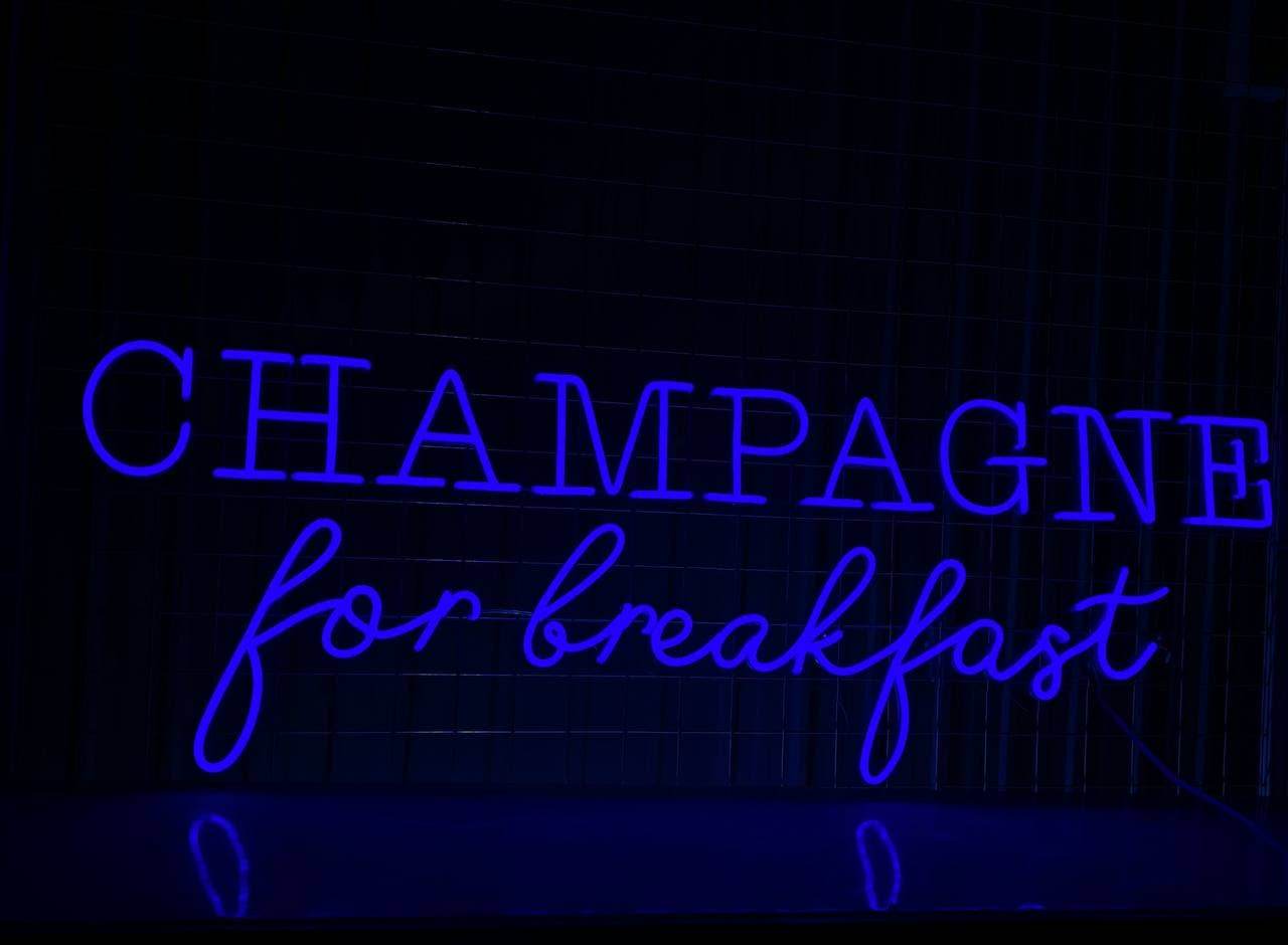 Champagne For Breakfast Neon Sign Champagne Led Light