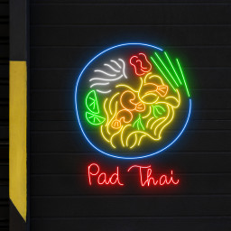 Pad Thai Neon Sign Thailand Food Restaurant Wall Decor