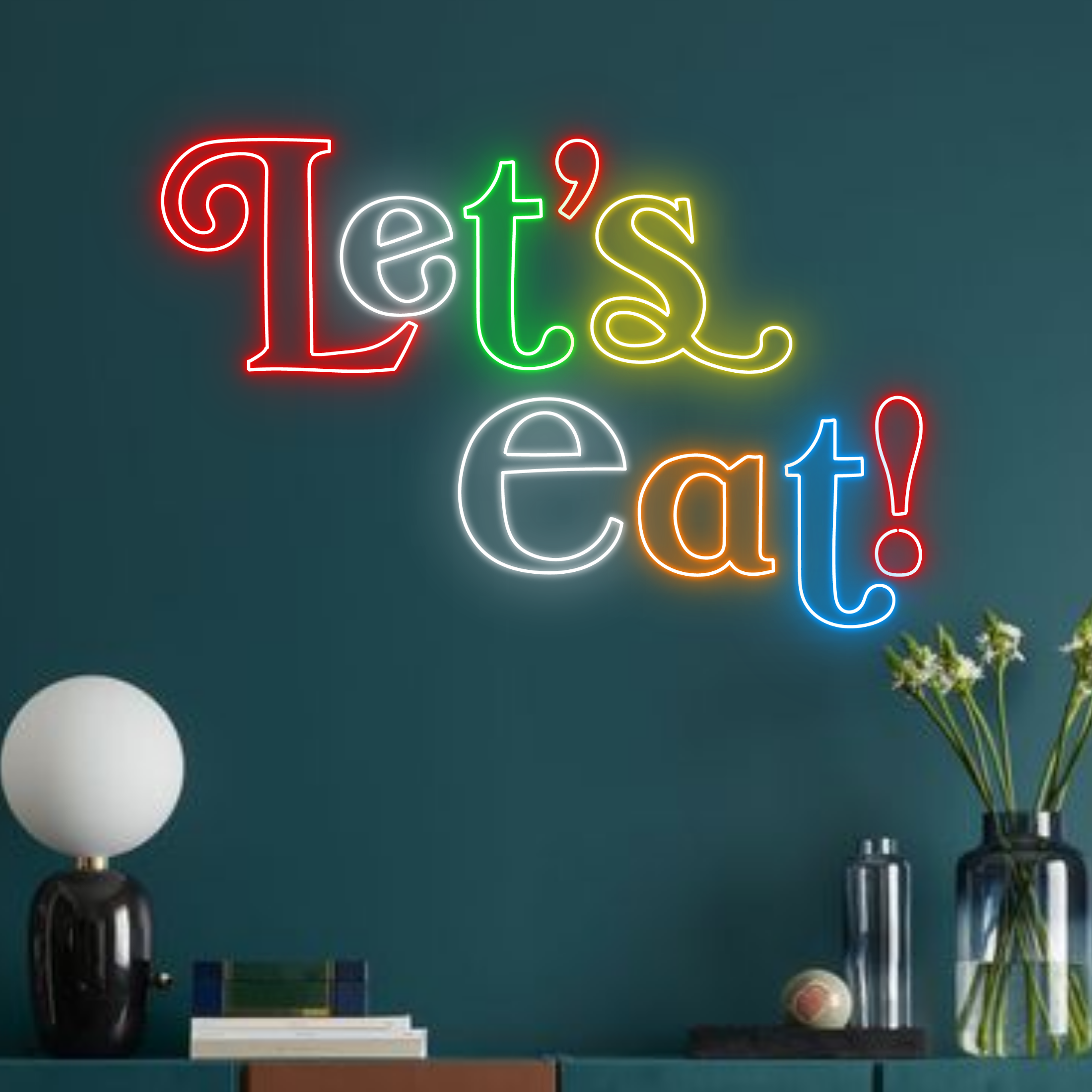 Let's Eat Neon Sign Long-lasting Lights Decor Shop Decor