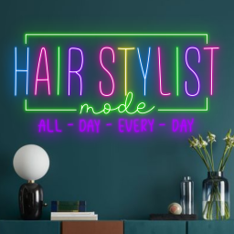 Hair Stylish Mode All Day Neon Sign Store Decor