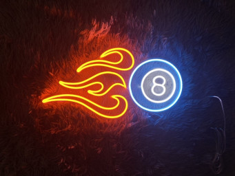 Billiard Neon Sign Billiard Fire