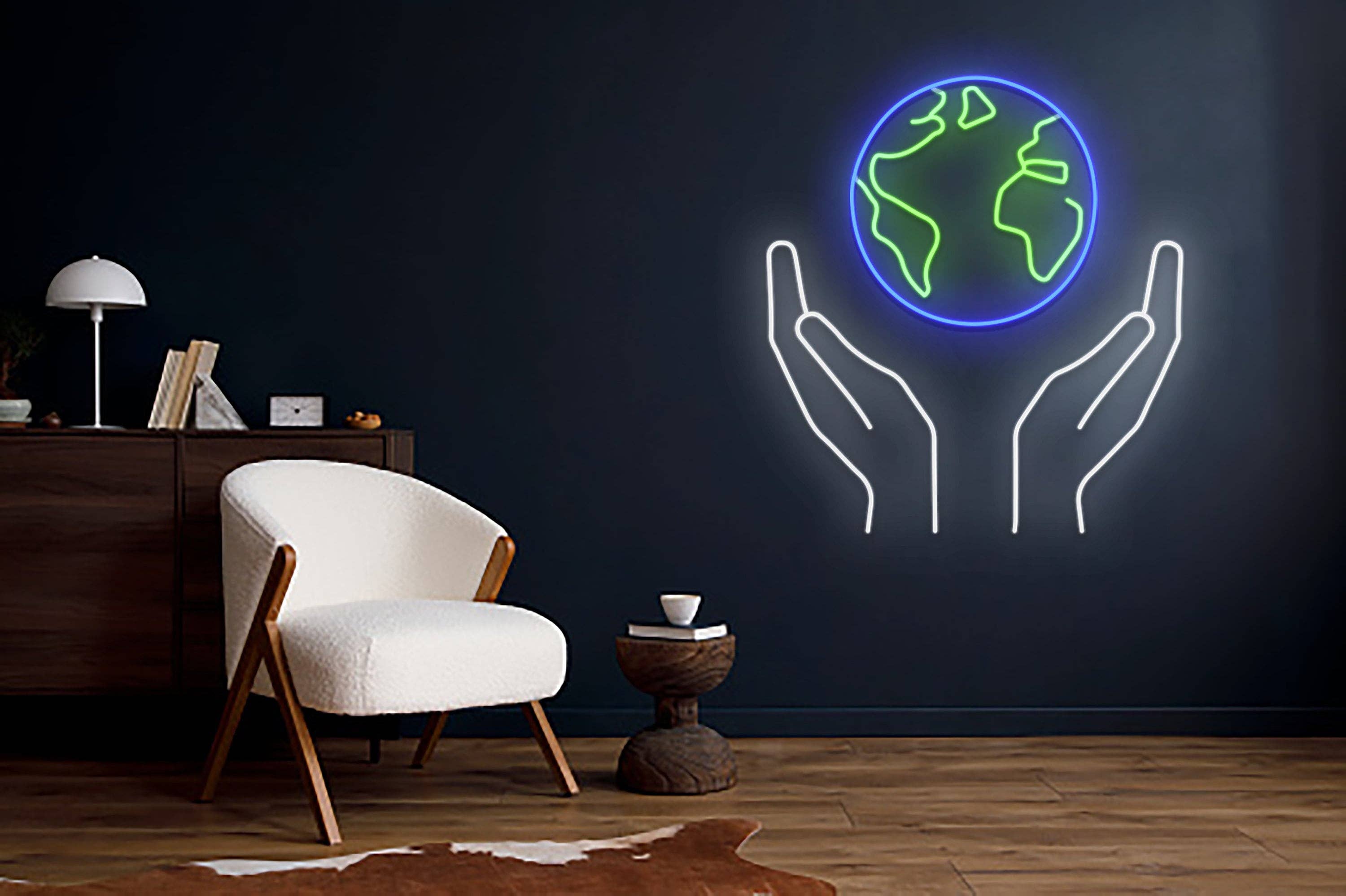 Protect Earth Neon Signs Wall Bedroom Decor