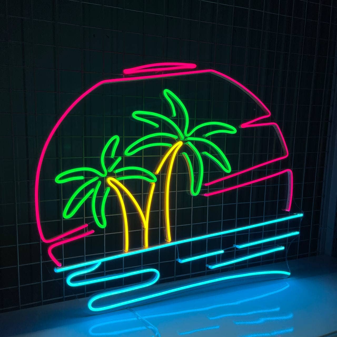 Palm Tree Beach Neon Sign