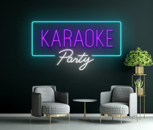 Karaoke Party Night Bar Neon Sign Wall Art Decor Gift