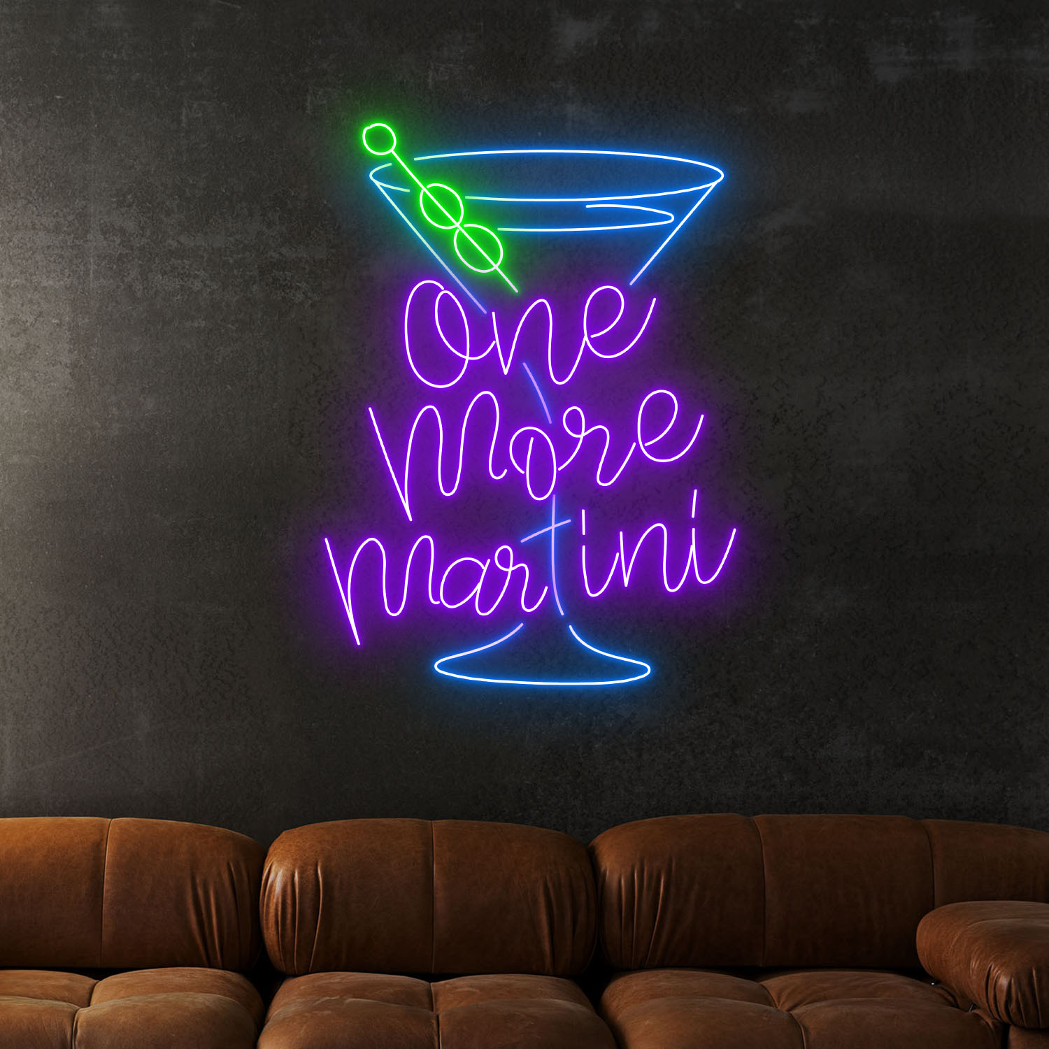 One More Martini Neon Sign Cocktails Bar Wall Decor