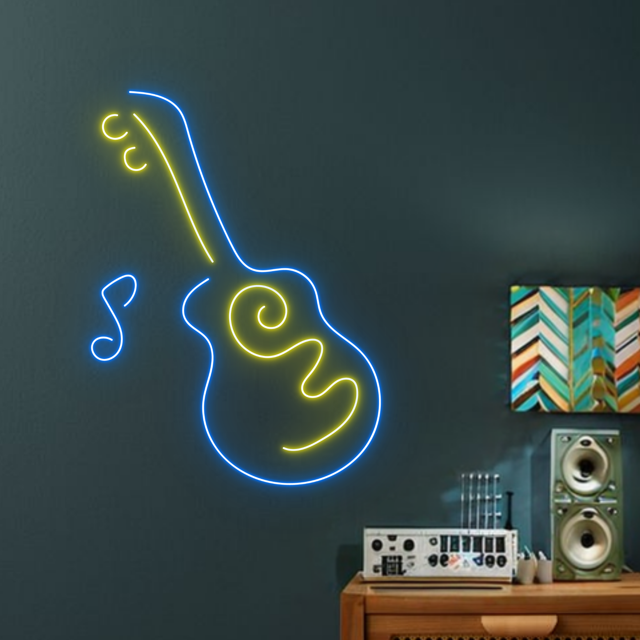 Guitar Neon Signs Music Studio Musical instrument Club Decor