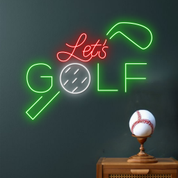 Let's Golf Neon Sign Gilf Club Shop Store Decor Signboard