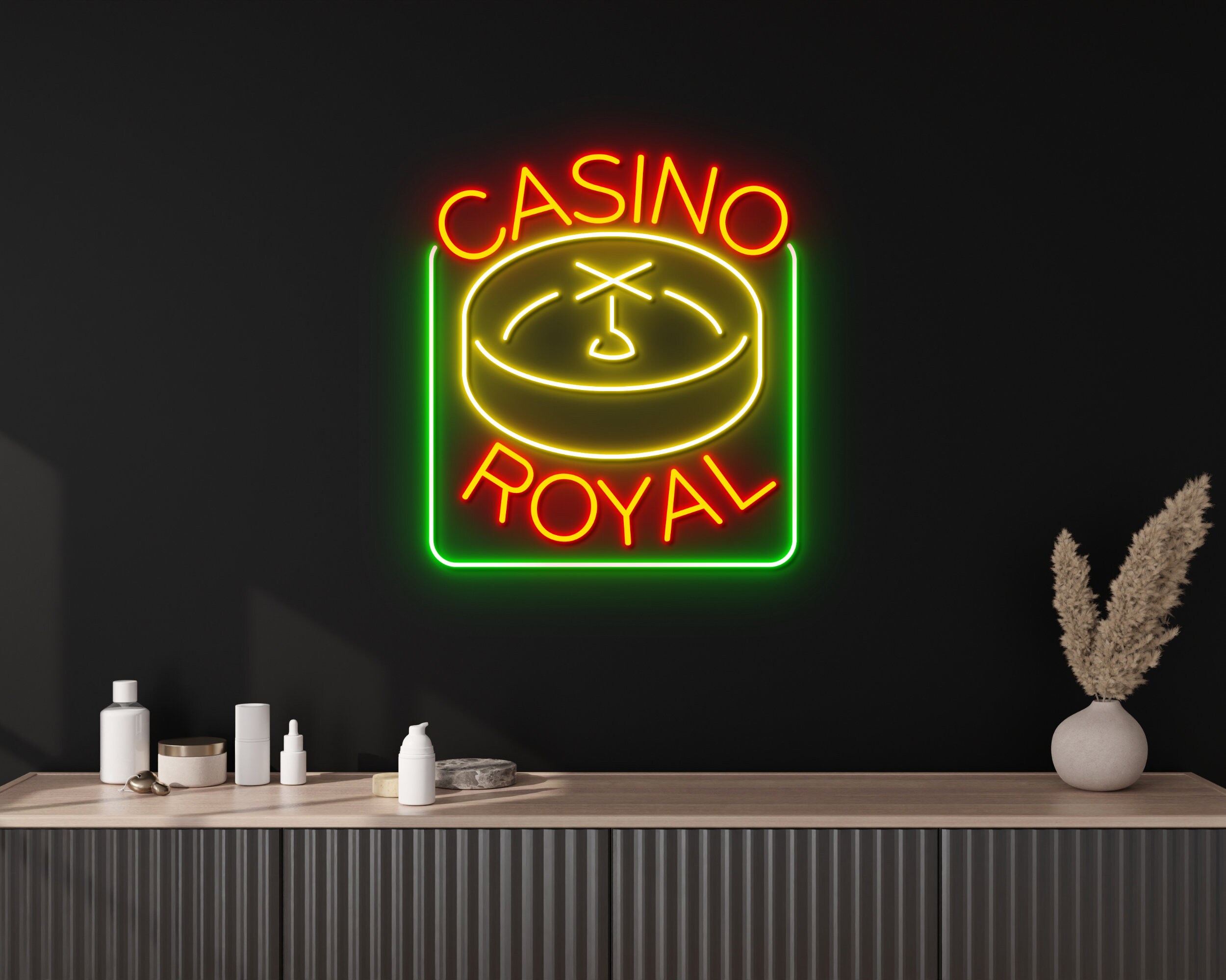 Casino Royal Cards Neon Sign Playing Cards Pokers Aces