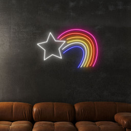 Star Rainbow Neon Sign Wall Art Decor