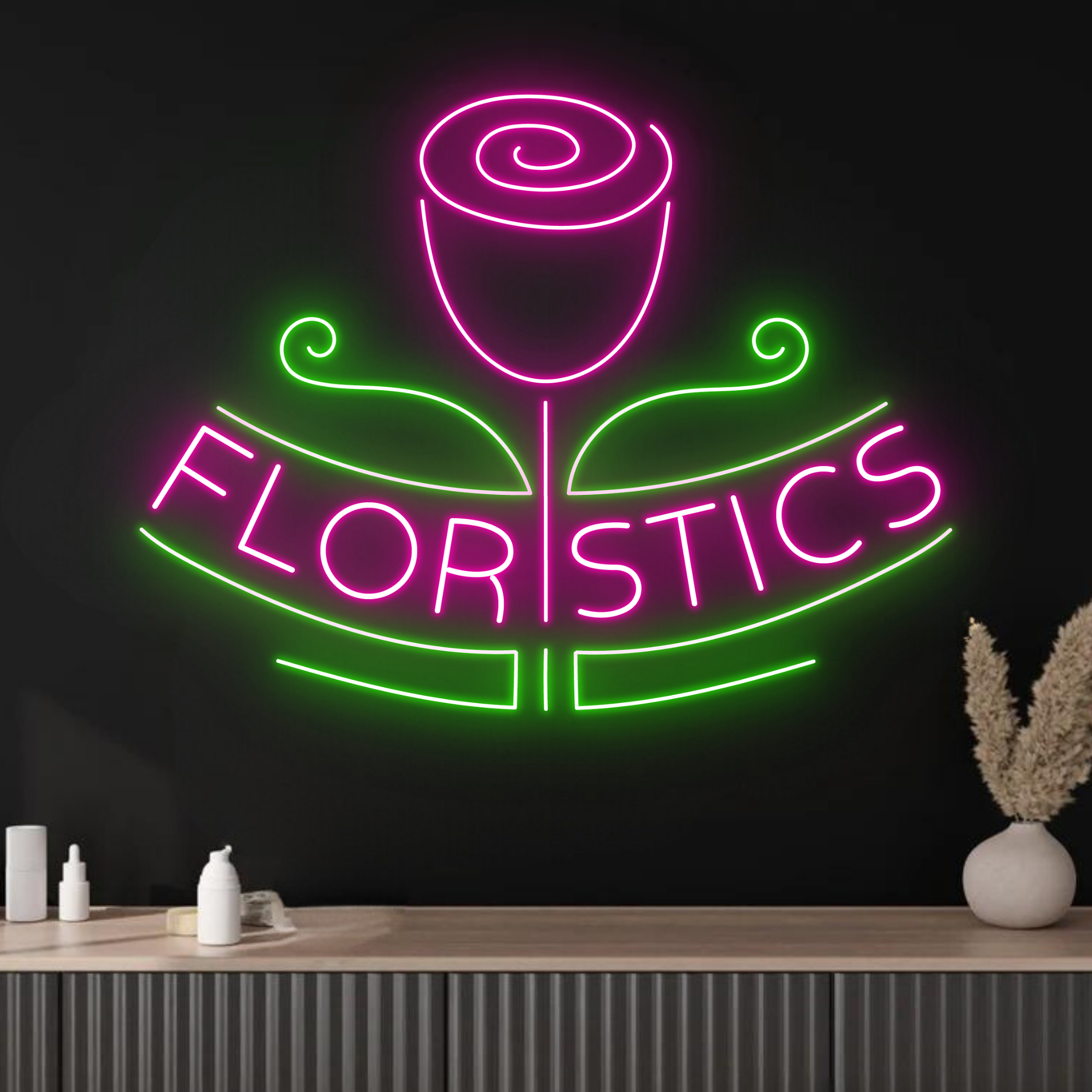 Floristics Neon Signs Flower Shop Wall Decor