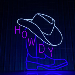 Howdy Cowboy Boots Neon Sign Wall Art Long-lasting Decor