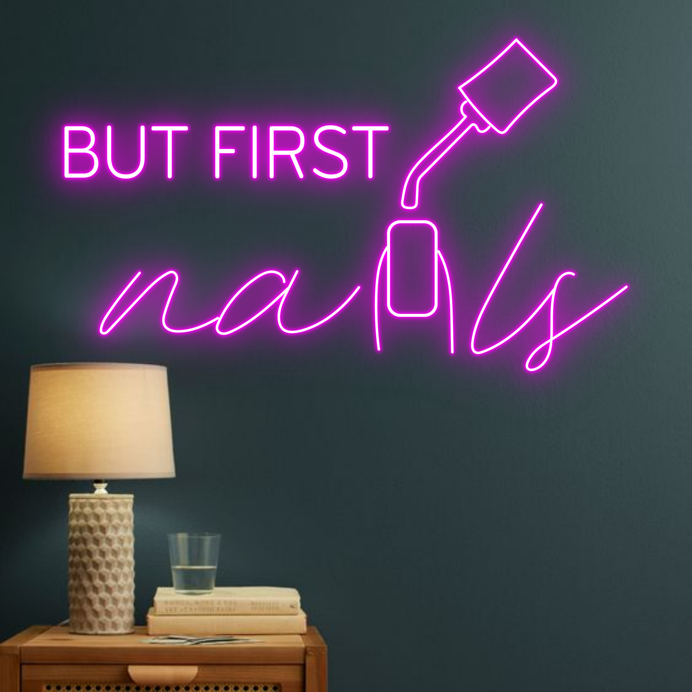 But First Nails Neon Signs Nail Salon Wall Decor Signboard