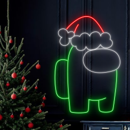 Santa Among Us Neon Sign Cartoon Game Arcade Wall Decor
