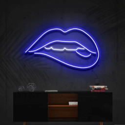 Lips Biting Neon Sign