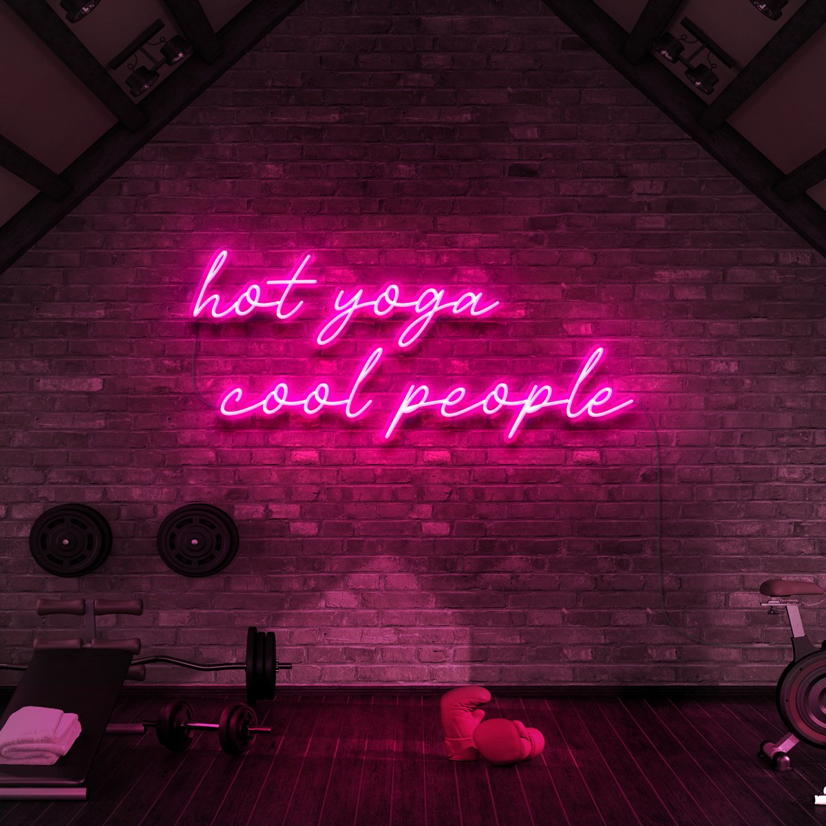 Hot Yoga Cool People Neon Sign