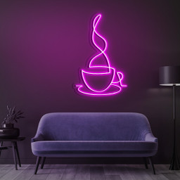 Teacup Line Art Neon Sign