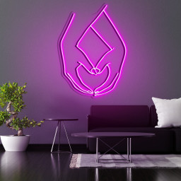 Hand Heart Neon Sign