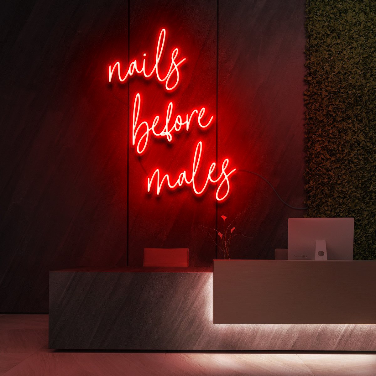 Nails Before Males Neon Sign