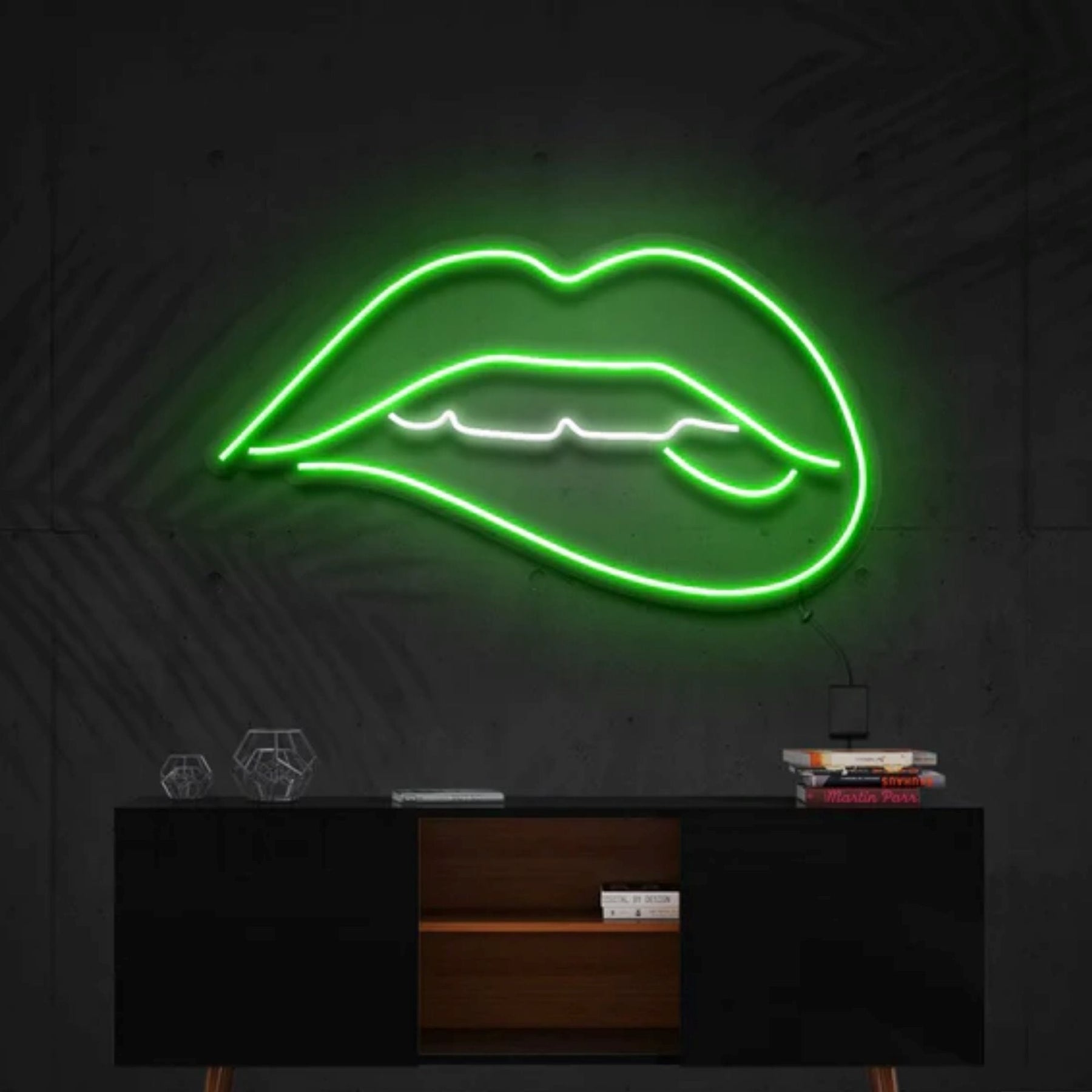 Lips Biting Neon Sign