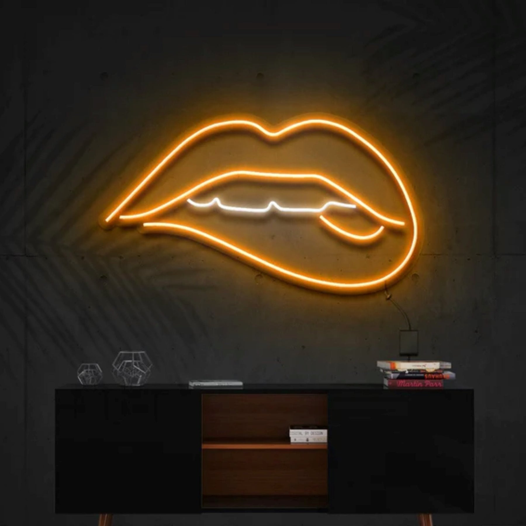 Lips Biting Neon Sign