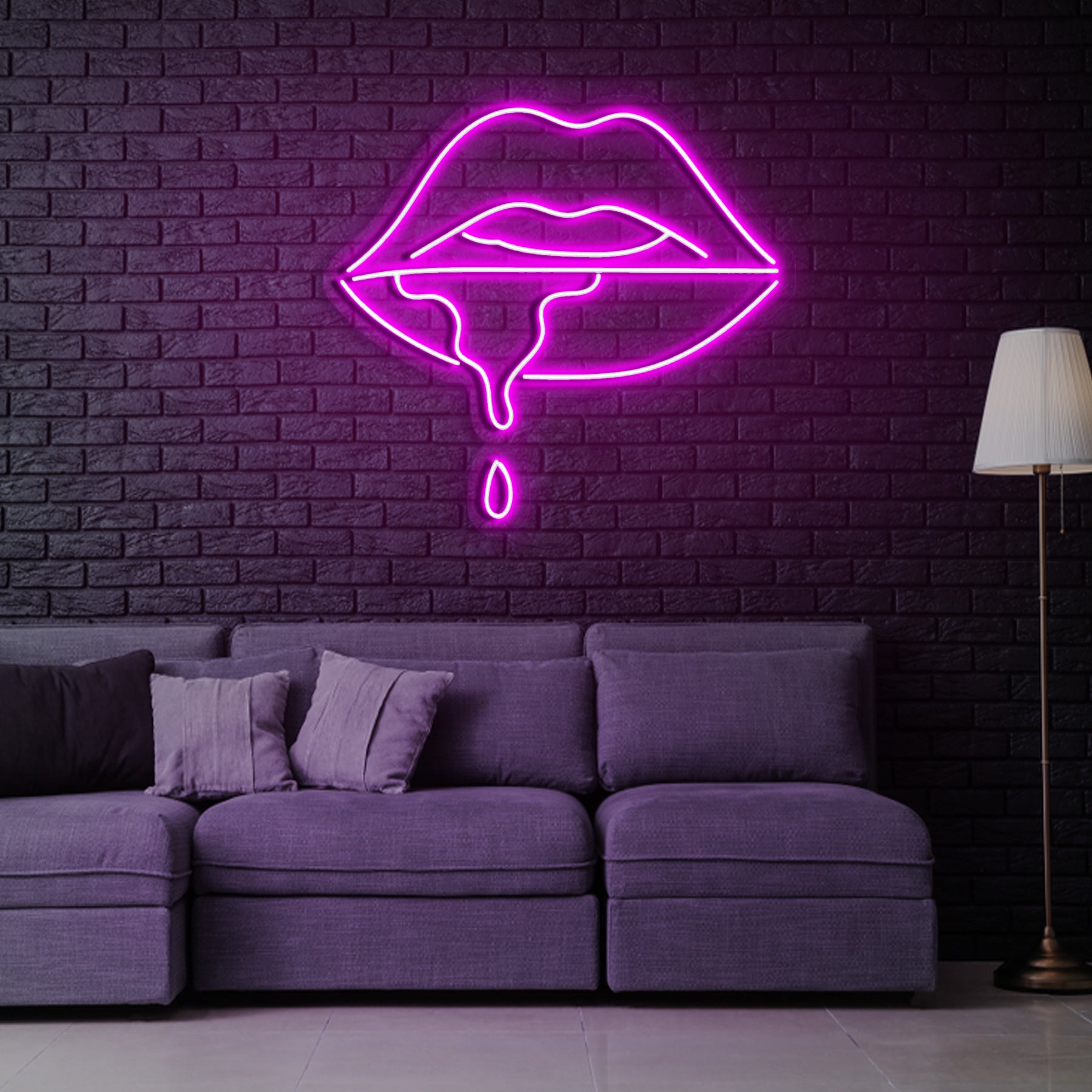 Lips Dripping Neon Sign