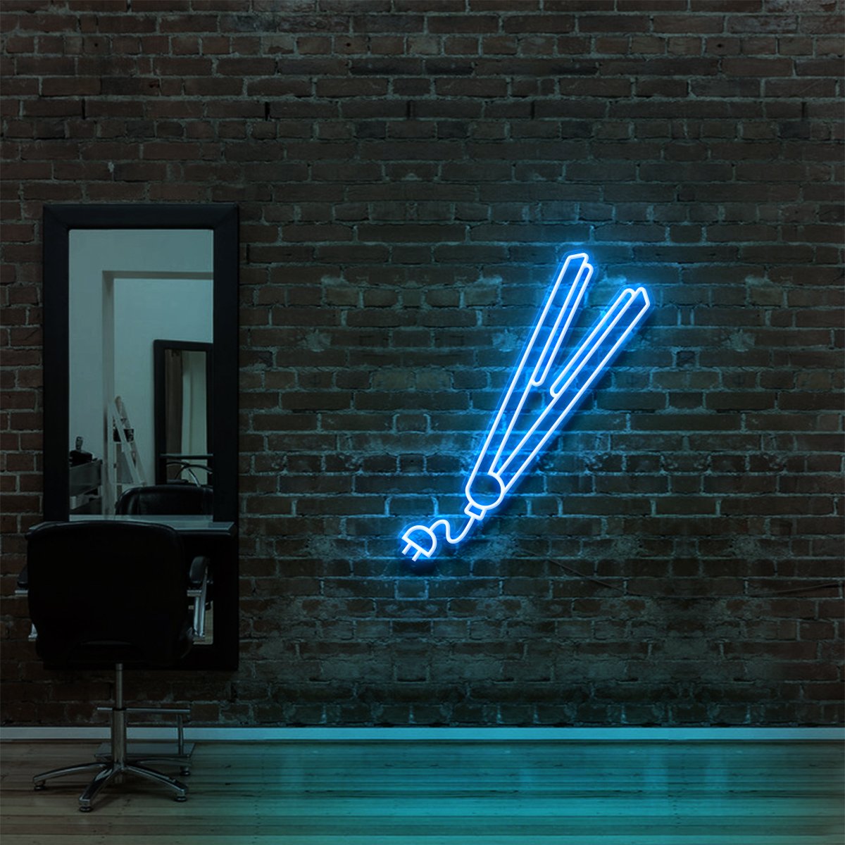 Hair Straightener Neon Sign