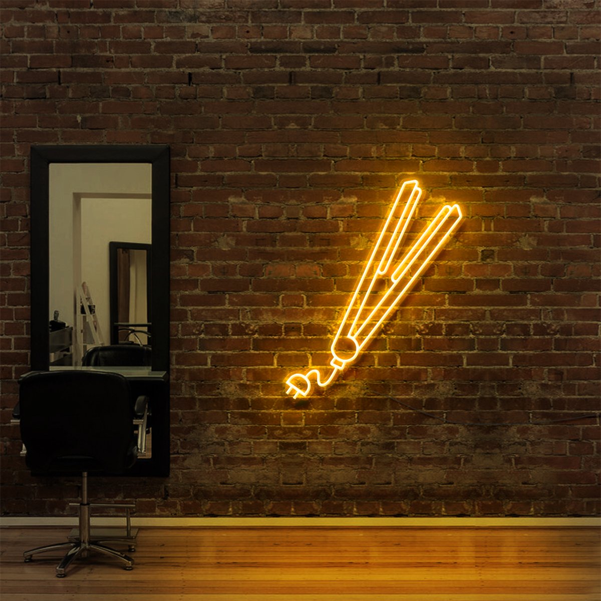 Hair Straightener Neon Sign