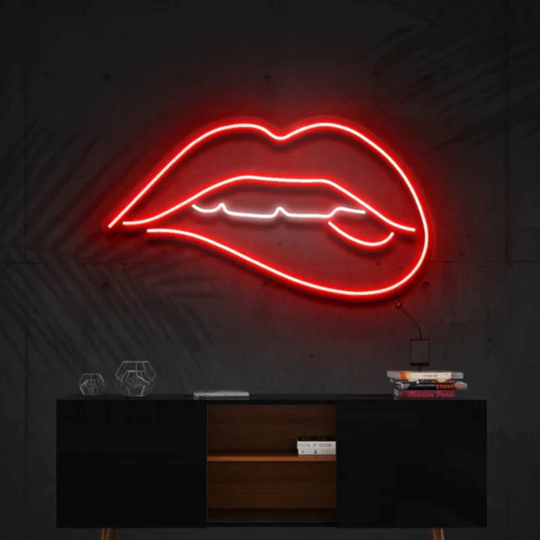 Lips Biting Neon Sign