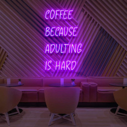 Coffee, Because Adulting is Hard Neon Sign