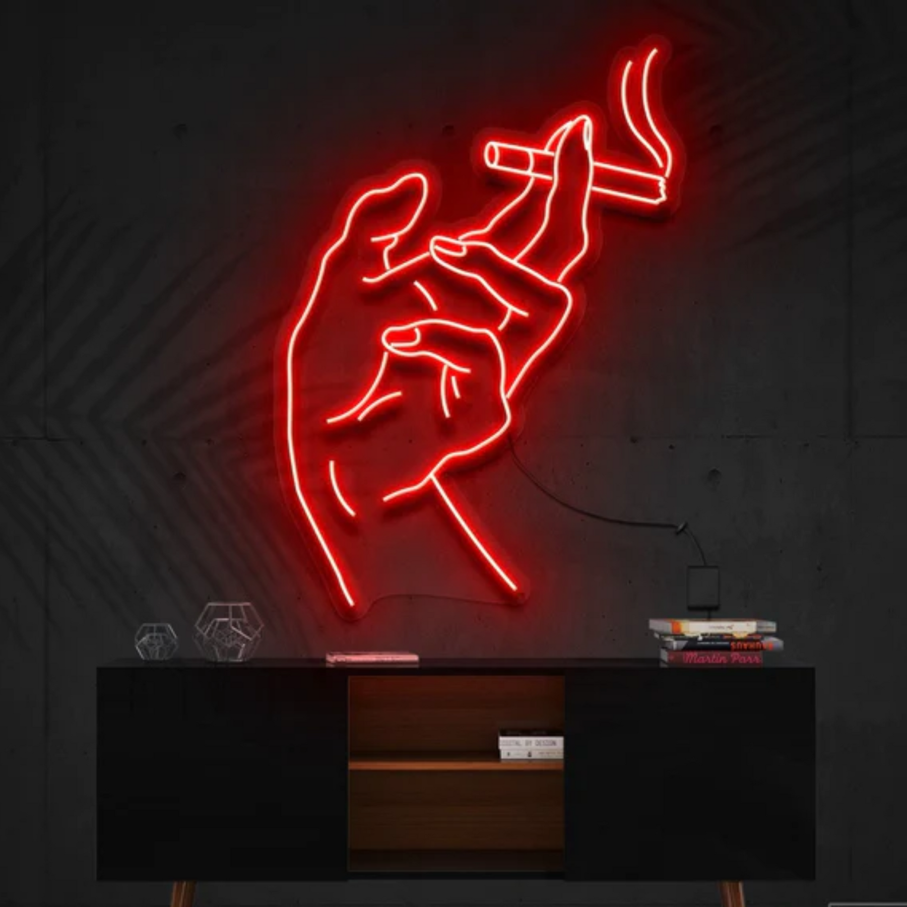 Smoker's Hand Neon Sign