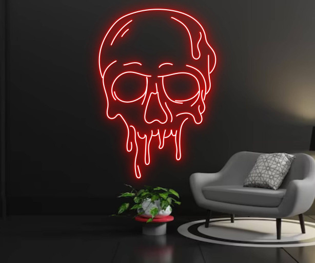 Skull neon sign