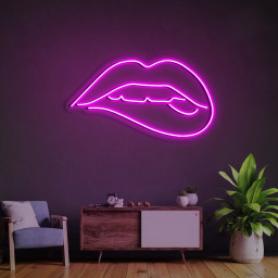 Lips Biting Neon Sign