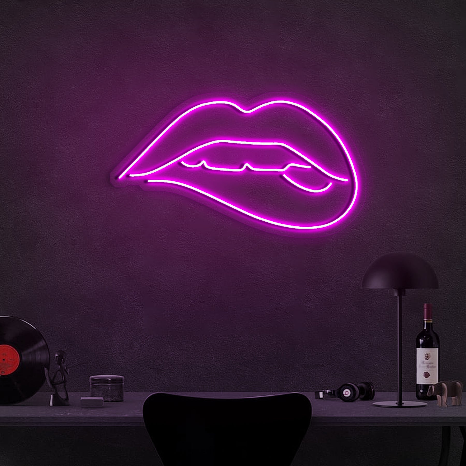 Lips Biting Neon Sign